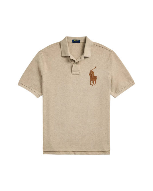 Polo com Pony de pele e ajuste clássico