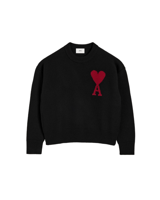 Black Wool de Coeur Sweater