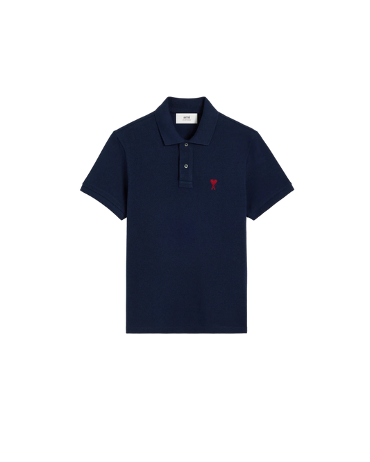 Navy Cotton de Coeur Polo Shirt